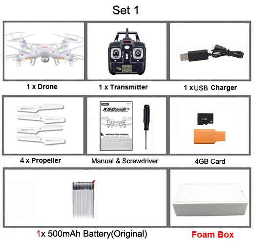 Original SYMA X5C/ X5C-1 Explorers Drone 2.4G 4CH 6-Axis Gyro RC Quadcopter With 2.0MP HD Camera RTF RC Helicopter for kids toys - Thedroneflight