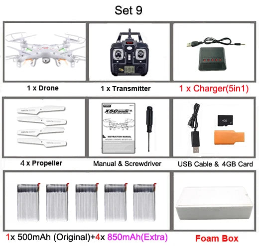 Original SYMA X5C/ X5C-1 Explorers Drone 2.4G 4CH 6-Axis Gyro RC Quadcopter With 2.0MP HD Camera RTF RC Helicopter for kids toys - Thedroneflight
