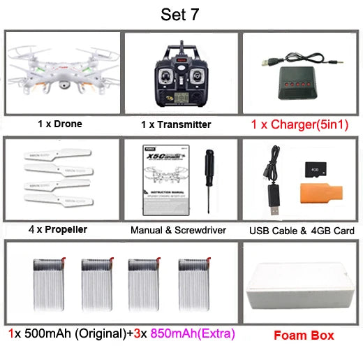 Original SYMA X5C/ X5C-1 Explorers Drone 2.4G 4CH 6-Axis Gyro RC Quadcopter With 2.0MP HD Camera RTF RC Helicopter for kids toys - Thedroneflight
