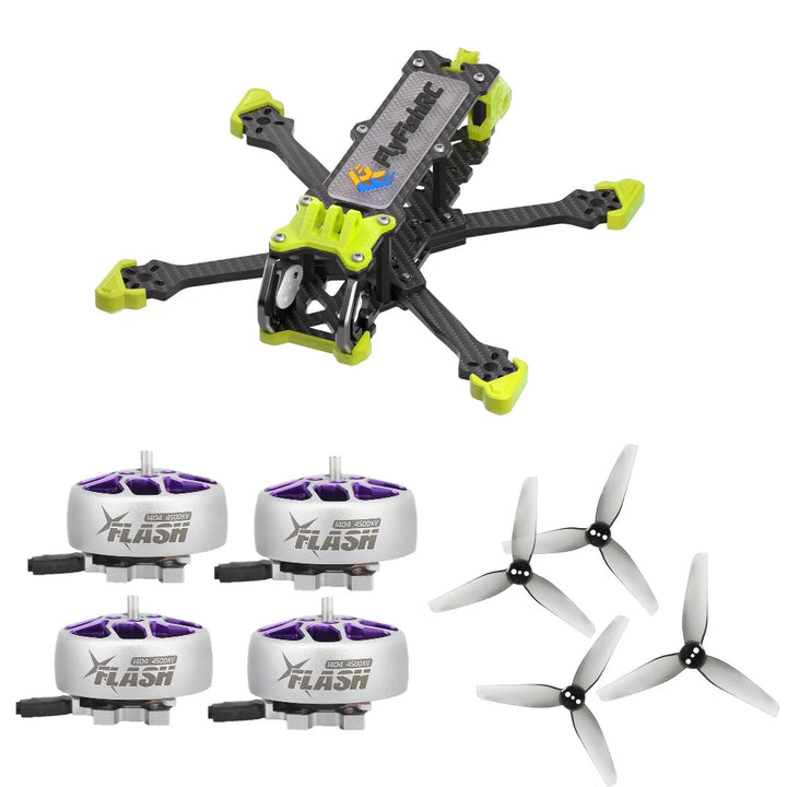 Volador VX3 Frame Kit Flash 1404 4500KV FPV Brushless motor HQ Durable Prop T3X1.5X3 Grey (2CW+2CCW) Bundle Kit - Thedroneflight