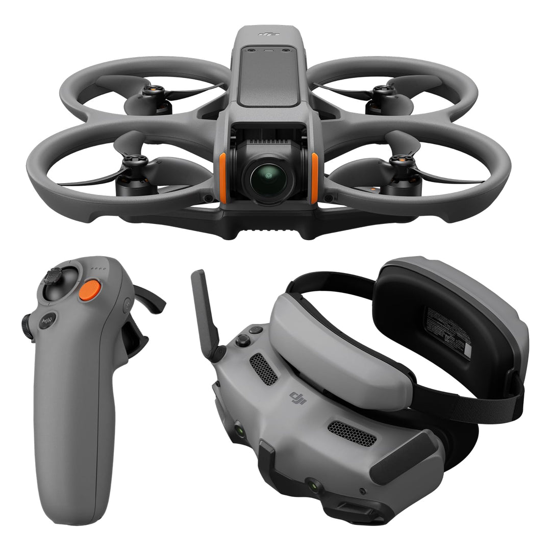 DJI Avata 2 Fly More Combo (1 & 3 Batteries) FPV Drone with Camera 4K, Immersive Experience, One-Push Acrobatics, Built-In Propeller Guard, 155° FOV