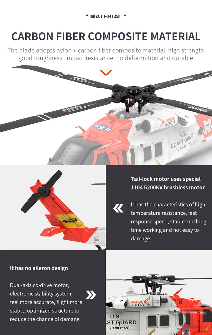 YU XIANG F09S Rescue Eagle Helicopter GPS Remote Control Aircraft One click Reverse Flight Optical Flow Positioning Optional FPV