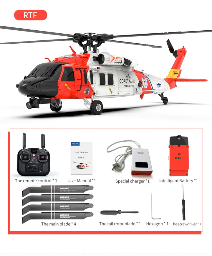 YU XIANG F09S Rescue Eagle Helicopter GPS Remote Control Aircraft One click Reverse Flight Optical Flow Positioning Optional FPV