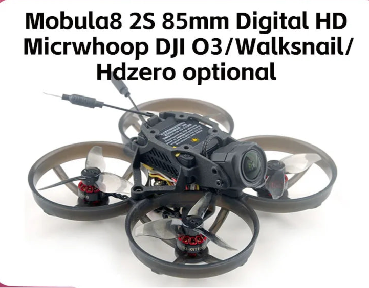 HappyModel Mobula8 HD 2S 85mm Digital Micro FPV Whoop Drone Walksnail / HDZERO / O3 CrazyF405 ELRS EX1103 KV11000 UART 2.4G RX