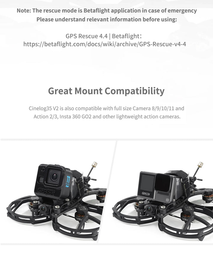 GEPRC CineLog35 V2 HD O3 GPS FPV Drone O3 Air Unit GEP F722-45A AIO V2 2650KV 6S TBS ELRS RC FPV Quadcopter Freestyle Drone