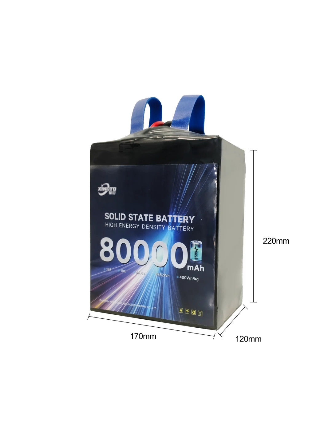 XINGTO Semi-Solid State UAV Battery Pack — 6S–14S, 40–80Ah, 10C, CE Certified, for VTOL, Industrial Drone & Heavy-Lift UAV