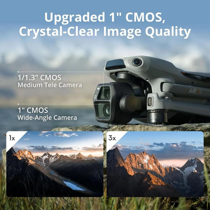 DJI Air 3S Fly More Combo (RC 2) — 1" CMOS Dual Camera, 4K/60fps, 45-Min, 3 Batteries