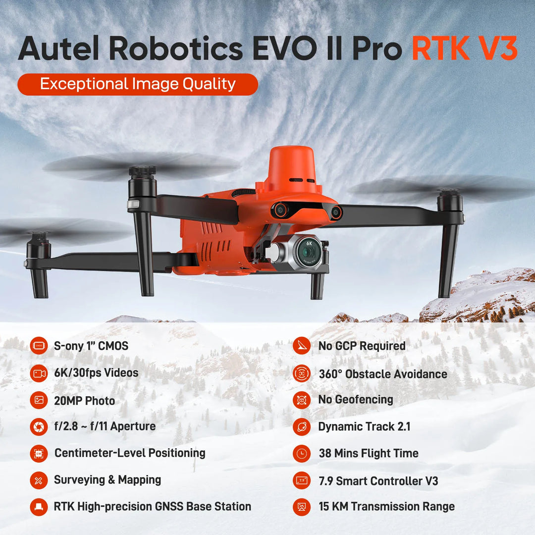 Autel EVO II Pro RTK V3 Drone | 3-Battery Mapping Bundle