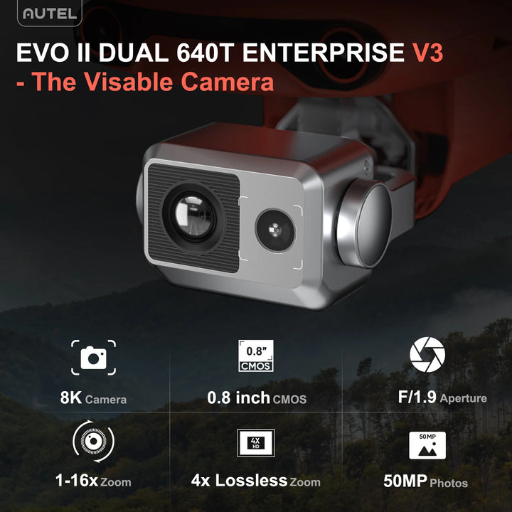 Autel Robotics EVO II Dual 640T Enterprise V3 — Thermal + 6K, 38-Min, 10km, 4GNSS