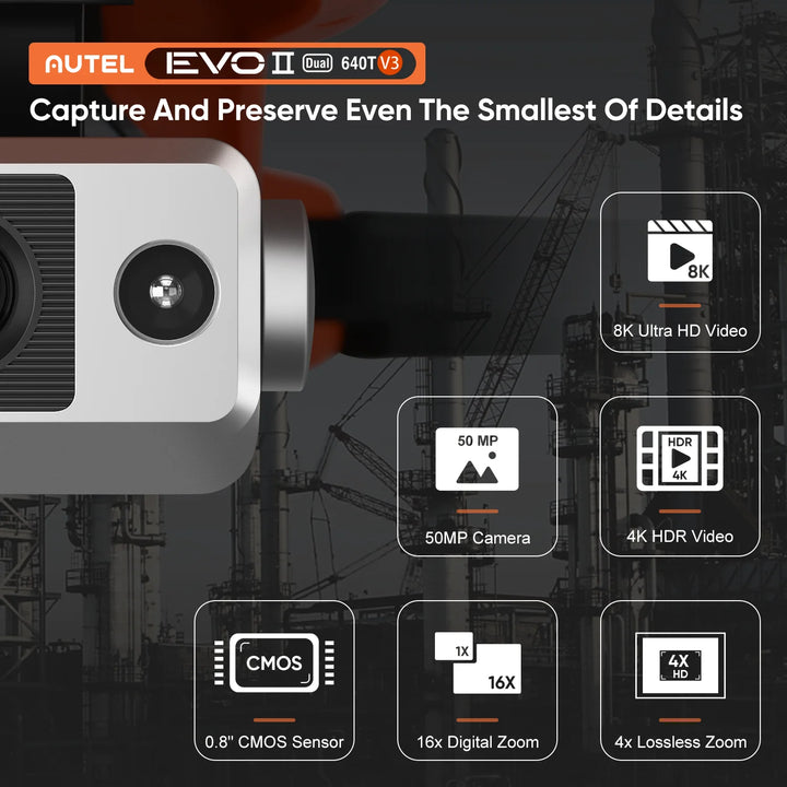 Autel Robotics EVO II Dual 640T V3 — Thermal + 6K, 40-Min, 15km, Remote ID, IP43