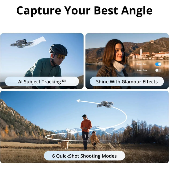 DJI Flip Camera Drone with RC 2 — 4K 60FPS HDR, 1/1.7" CMOS, 3-Axis Gimbal, Under 249g, 31-Min Flight, 13km, Subject Tracking, Carbon Fiber Guards