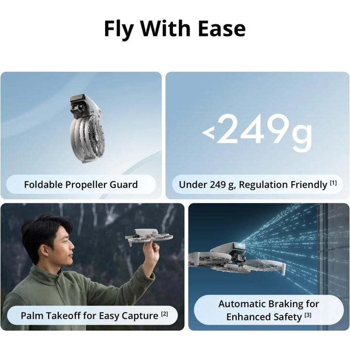 DJI Flip Camera Drone with RC 2 — 4K 60FPS HDR, 1/1.7" CMOS, 3-Axis Gimbal, Under 249g, 31-Min Flight, 13km, Subject Tracking, Carbon Fiber Guards