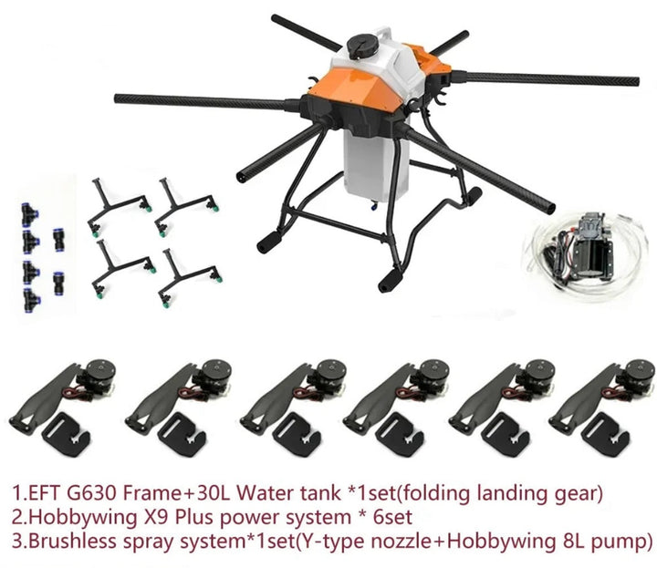 G630 Six-Axis 30L 30KG Agricultural Spray Drone with Frame Folding Landing Gear