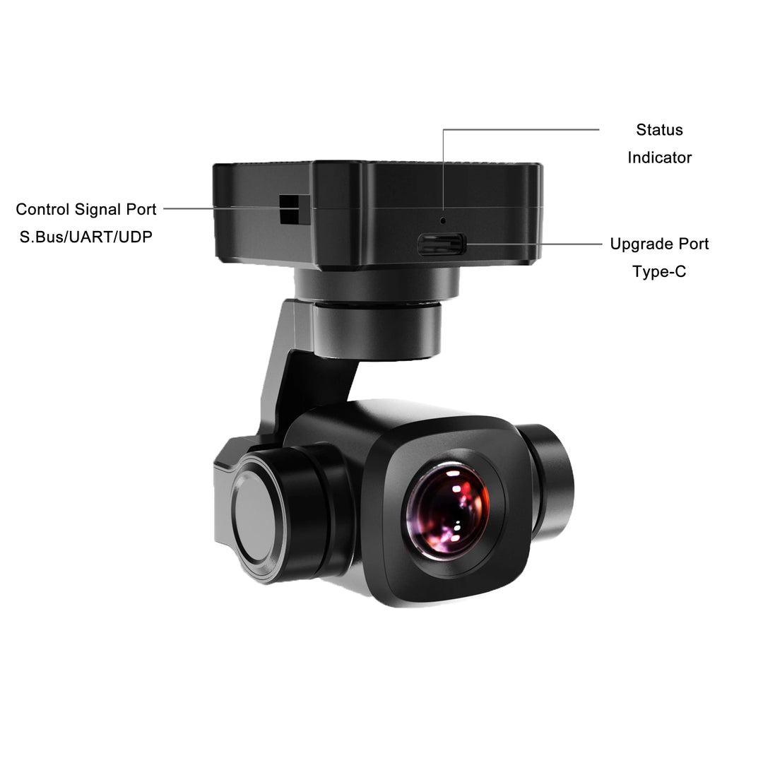 SIYI A8 Mini 4K Gimbal Camera — Sony 1/1.7" 8MP, 6x Zoom, 93° FOV, Ethernet/HDMI/CVBS, S.Bus/UART/UDP, 95g