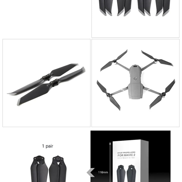 For DJI Mavic 2 Pro Zoom 8743 Low Noise Reduction Propeller Quick-Release Folding Blades Spare Parts Drone Accessories Wings