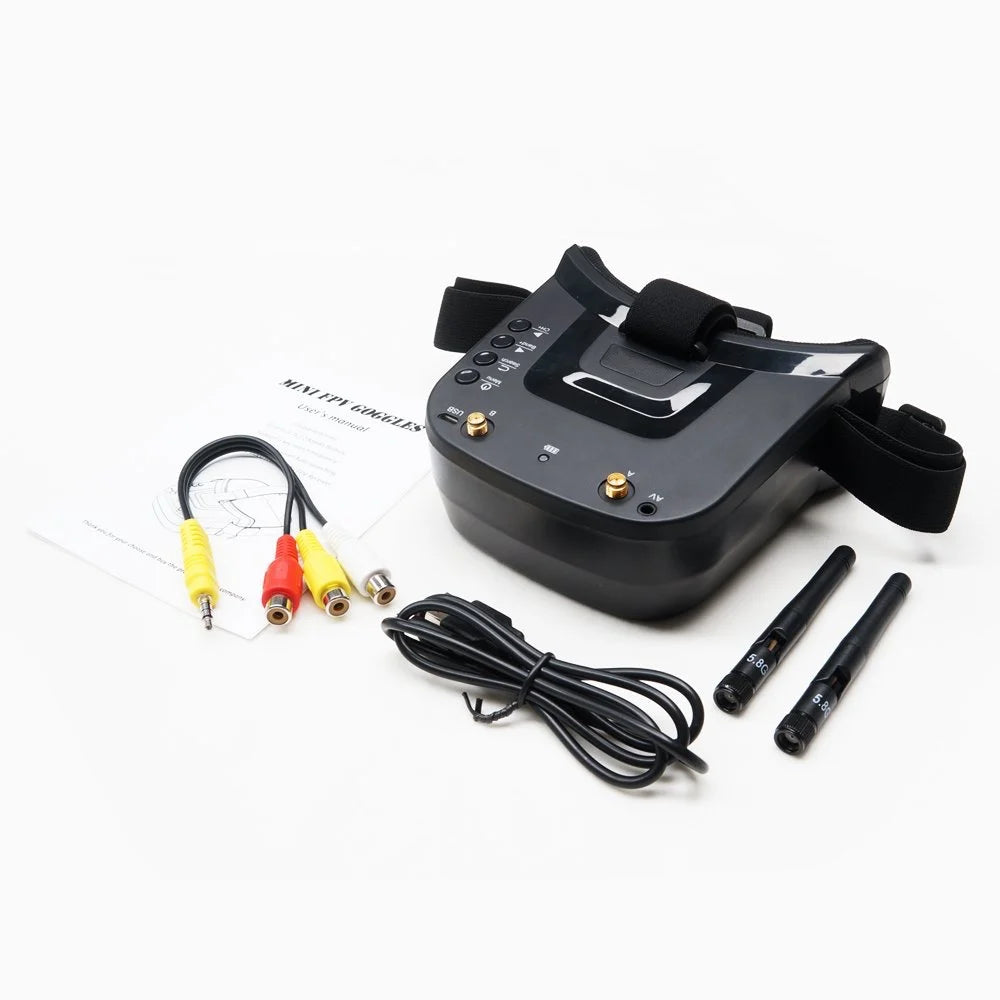 beginner fpv goggles VR009 5.8G 40CH Auto-Searching Double Antennas mini FPV Goggles 3.0 Inch Built-in Battery for RC Drone Beginner