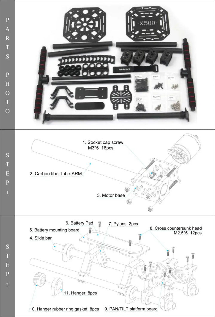 Holybro X500 480mm Wheelbase 10 Inch Frame Kit for RC Drone