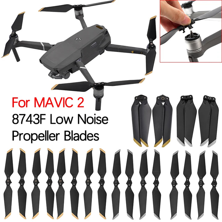 DJI Mavic 2 Pro/Zoom Low-Noise Propellers - 8743 Quick-Release Folding Blades (4 Pairs)