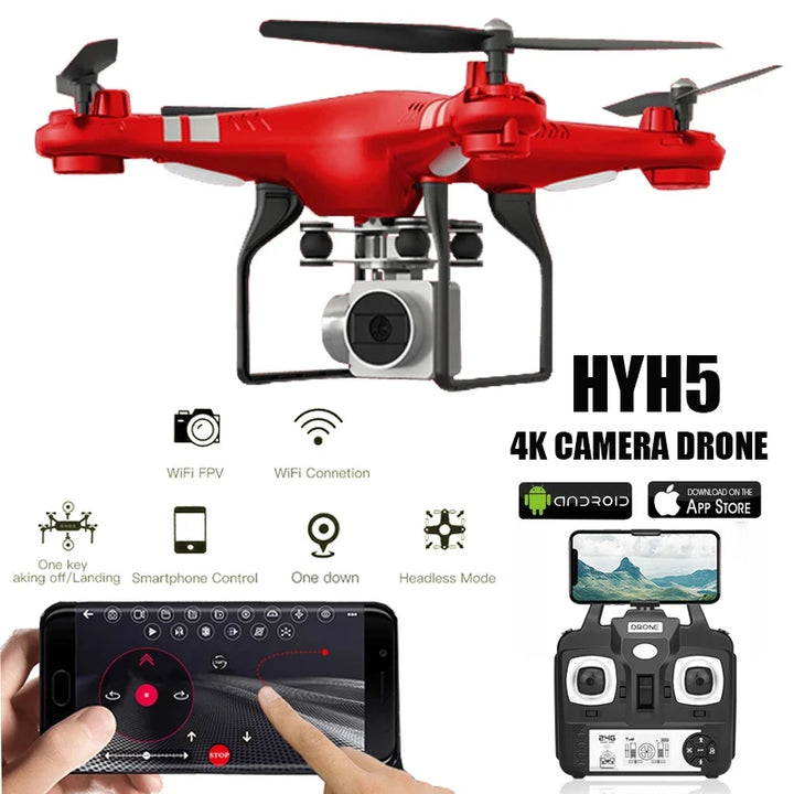 Quadcopter with Camera HD Fpv Drone 4k Profesional Real-time Remote Control Helicopter Quadocopter Rc Dron Hover For Children