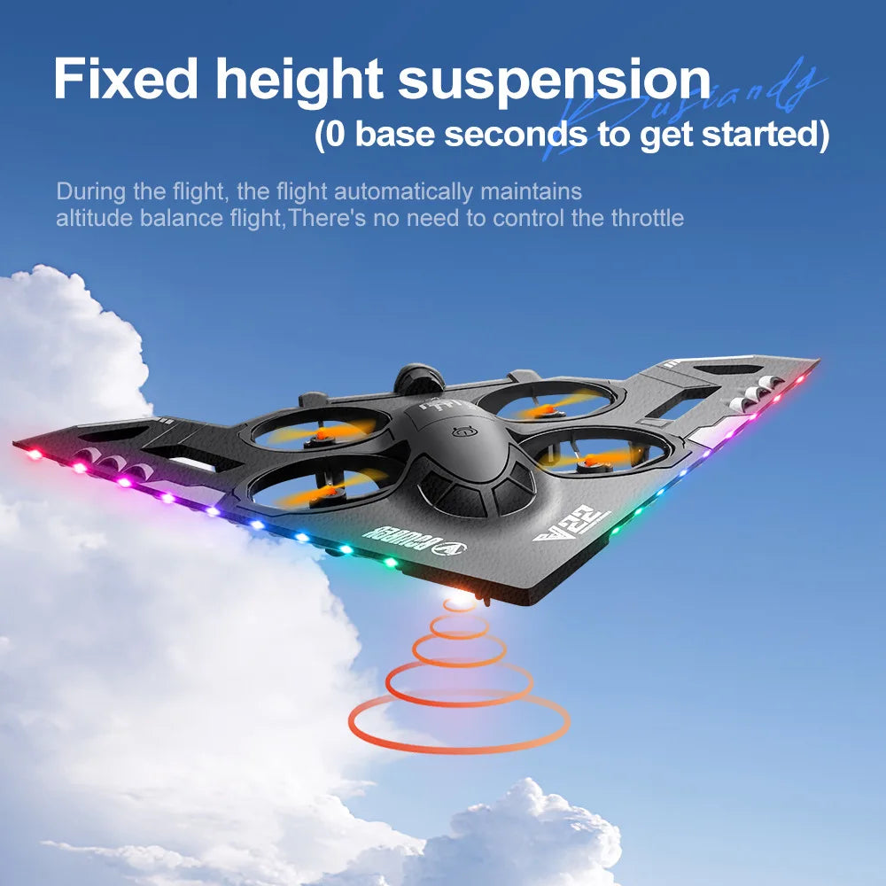 V22 Beginner Four-Channel Drone 360 Self-Avoidance Obstacles Remote Control FPV Height Hold Sea Land Air Three One Features Gift