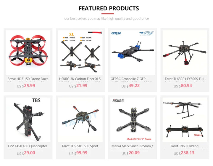 Tarot FY650 3K Pure Carbon Fiber Full Folding Hexacopter 650mm FPV Aircraft Frame TL65B01  for Aerial  Photography