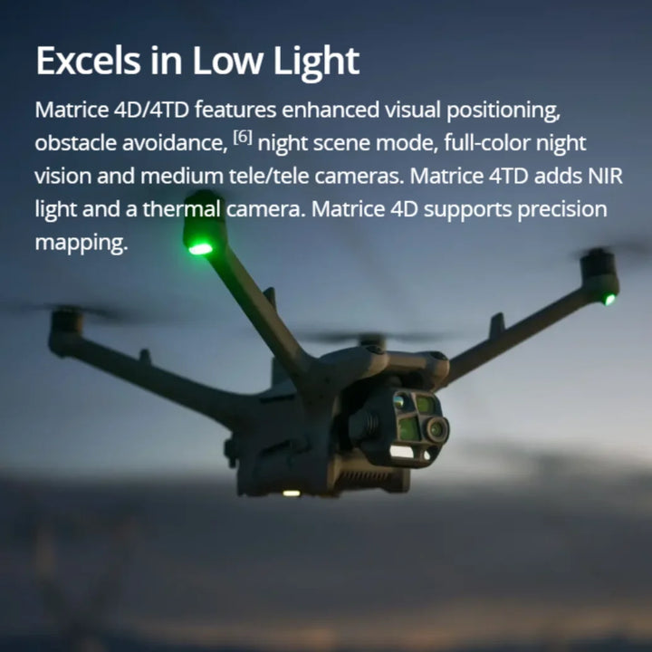 DJI Matrice 4TD Enterprise Drone - 48MP Camera, 25km Range, IP55 Rated