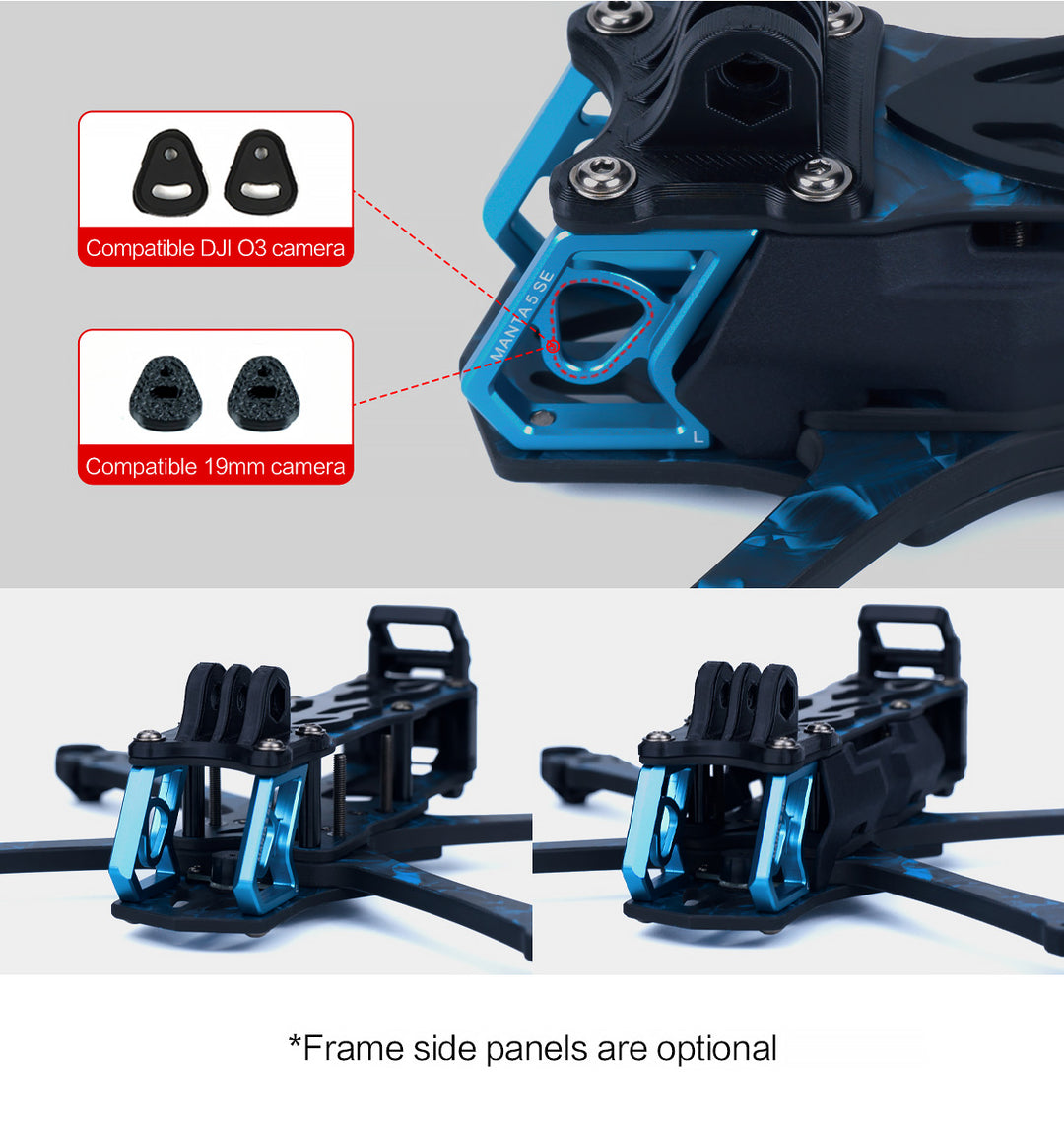 Axisflying MANTA5 SE Frame Kit Squashed-X Wheelbase 223mm T700 Carbon Fiber Recommended 2207/ 2306 Series Motor for RC FPV Drone