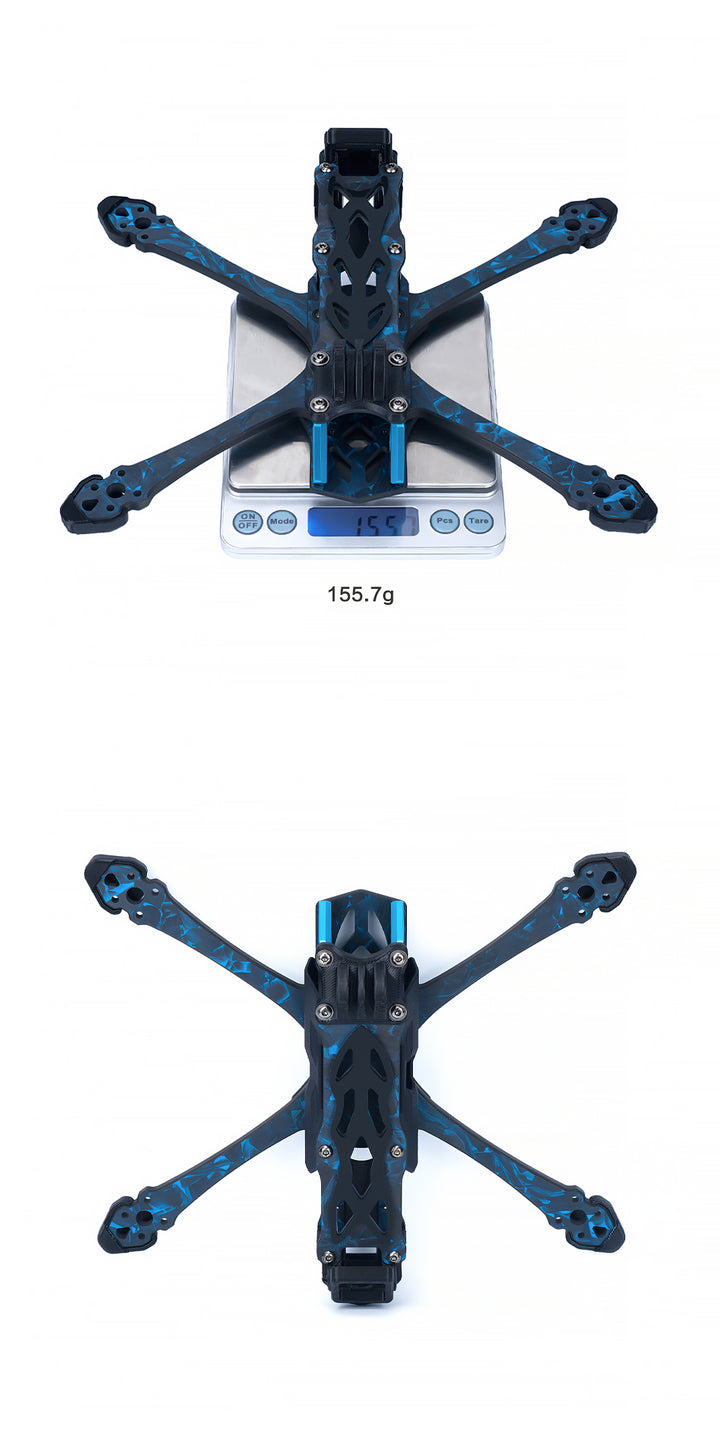 Axisflying MANTA5 SE Frame Kit Squashed-X Wheelbase 223mm T700 Carbon Fiber Recommended 2207/ 2306 Series Motor for RC FPV Drone