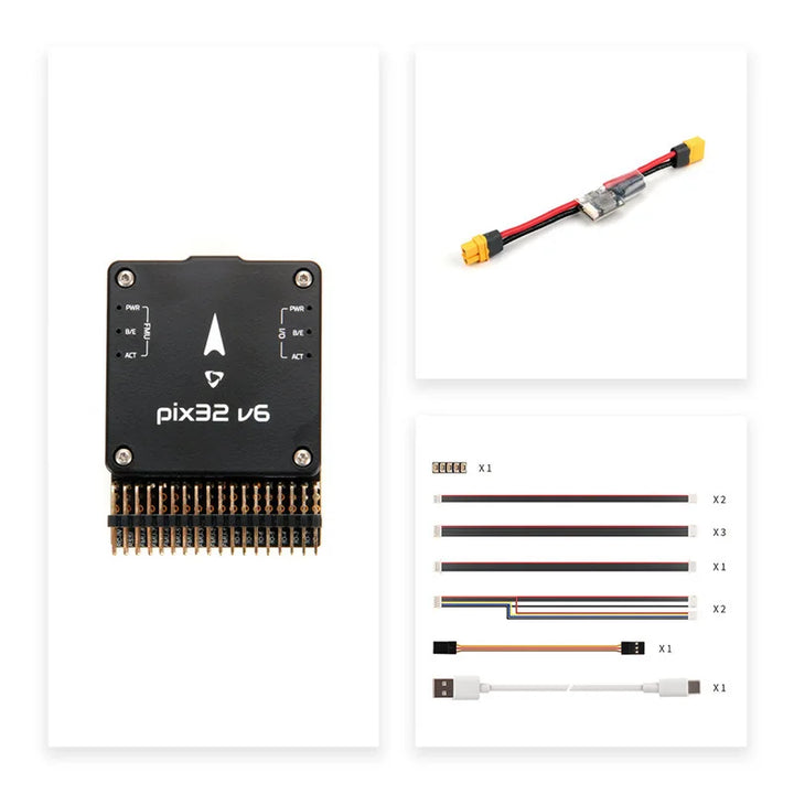 Holybro Pixhawk 6 (PIX32 V6) Flight Controller — FMU v6, PX4 & ArduPilot, Standard & Mini Baseboard, PM02, M9N/M10 GPS Bundles