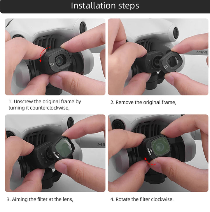 BRDRC Lens Filters for DJI Mini 4 Pro - UV CPL ND8/16/32/64 ND-PL Set