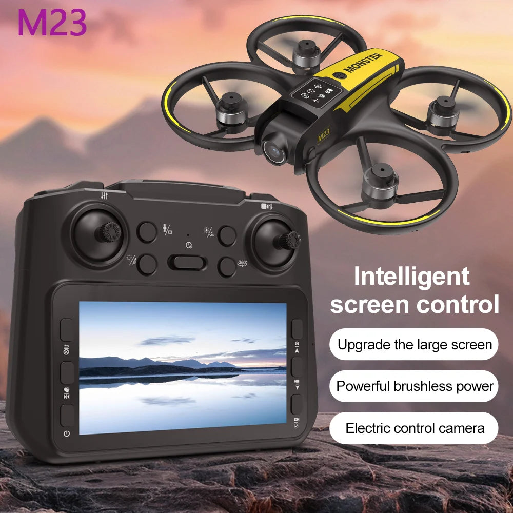 New M23 drone 4K dual lens with screen control 360 degree stunt surface flip/mobile screen real-time transmission