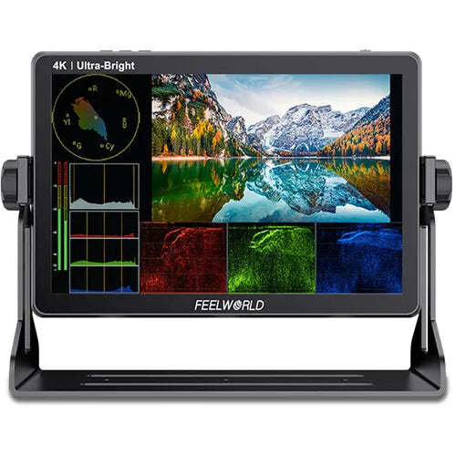 FEELWORLD LUT11S 10.1" Camera Field Monitor - 2000nit Touchscreen 3G-SDI 4K HDMI Input/Output for DSLR Video Production