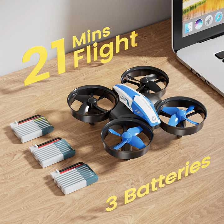 Holy Stone Mini Drone for Kids/Beginners,  RC Nano Quad, Indoor Hover, 3D Flips, Headless, 3 Batts. Gift for Boys/Girls, Blue