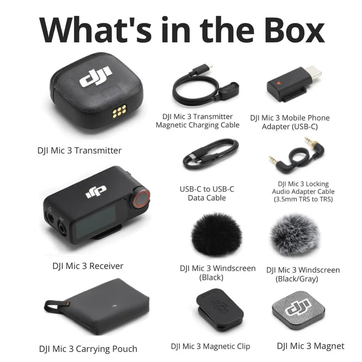 DJI Mic 3 Wireless Lavalier Mic 1TX 1RX 2TX 1RX  Kit with Charging Case Adaptive Gain Control&Dual Band for Vlog