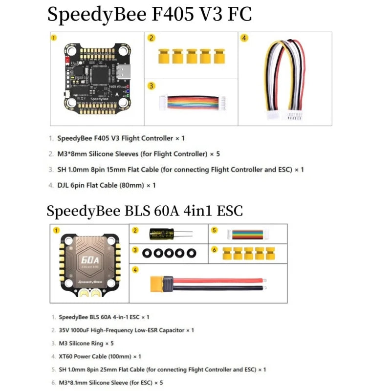 SpeedyBee F405 V4/V5 BLS 55A Flight Controller Stack - BMI270 30x30 4-in-1 ESC FPV Racing Drone