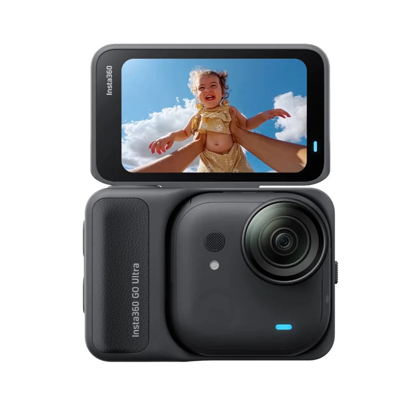 Insta360 GO Ultra — 4K/60fps, 50MP, 1/1.28" Sensor, 5nm AI, FlowState, 10m Waterproof, 200-Min Battery, Magnetic Mount, 52.9g