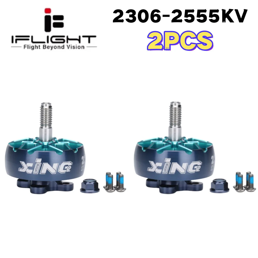iFlight XING2 XING V2 2207 / 2306 1755 / 1855 / 2555 / 2755KV 4-6S Brushless FPV Motor with 5mm Shaft for RC FPV Drones