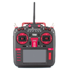 Red RadioMaster TX16S MKII MAX transmitter, front view
