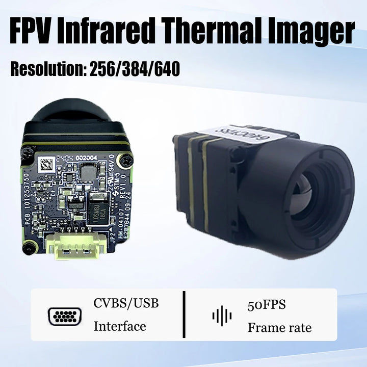 FPV UAV Infrared Thermal Imager Lens - HD 50FPS 256/384/640 Resolution CVBS/USB Interface