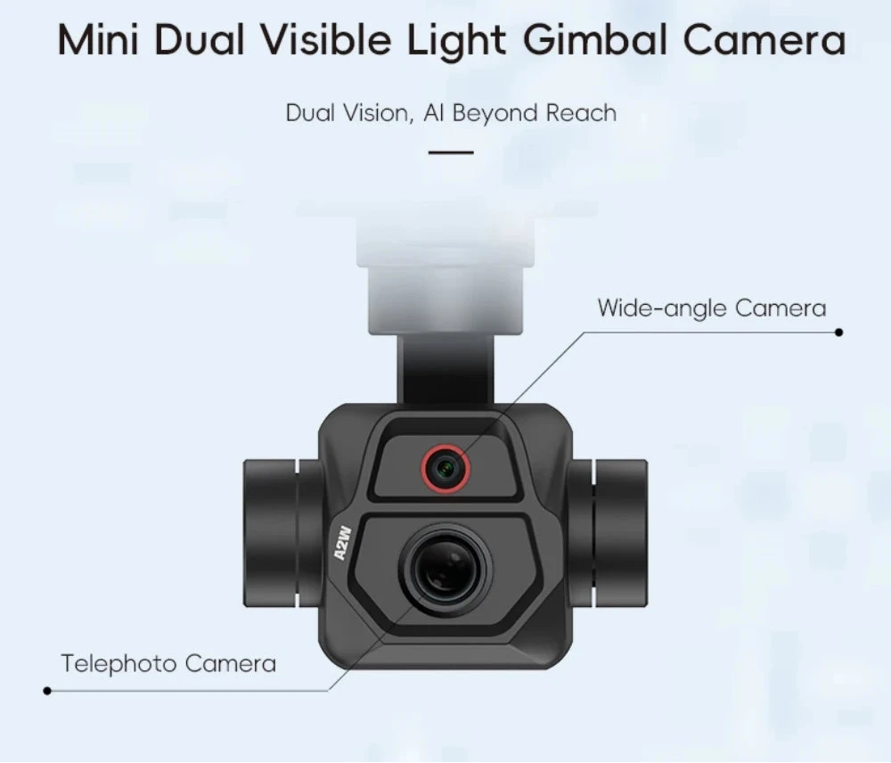 NCZOBOE A2W HD Thermal Imaging 3-Axis Gimbal Camera — Dual-Light, Target Tracking, 5MP, 1080p, for Enterprise UAV