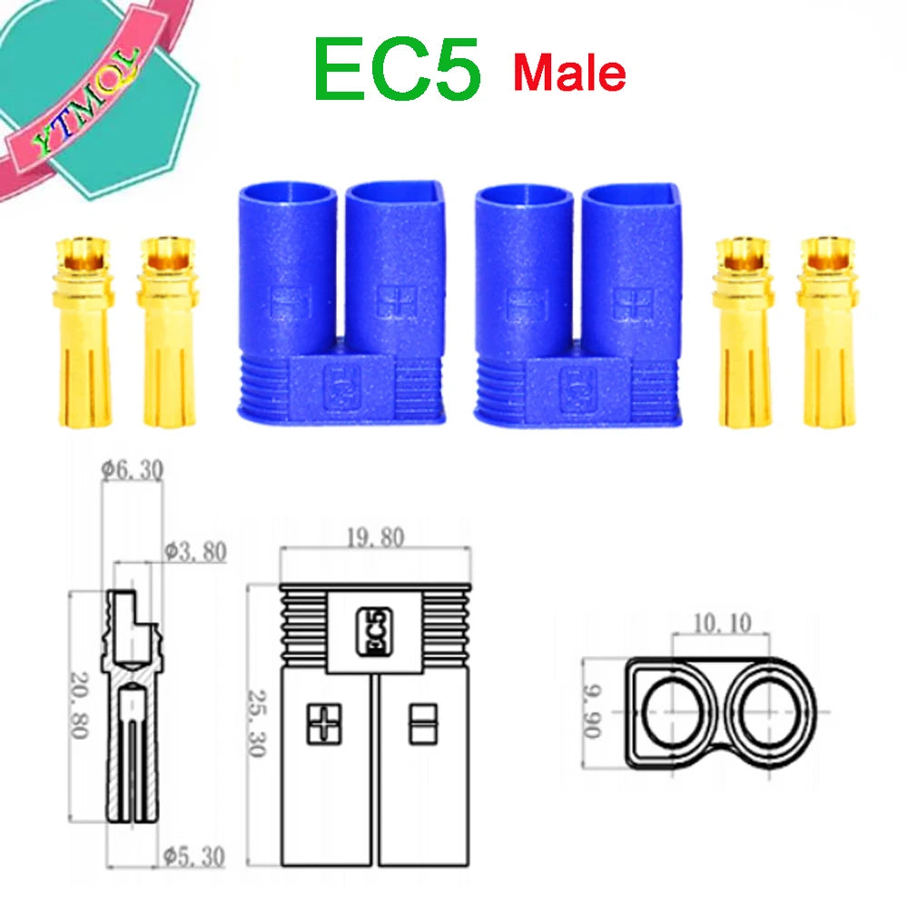 10-100PCS EC5 Male Female Bullet Connector Plug the Upgrade For RC FPV Lipo Battery RC Quadcopter