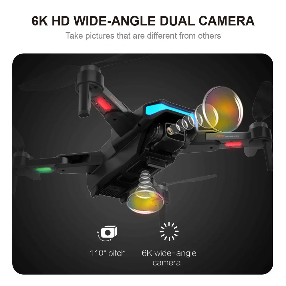 F188 Drone with 5G Wifi GPS Brushless Motor 6K HD Camera Long Flying Time Remote Control Quadcopter