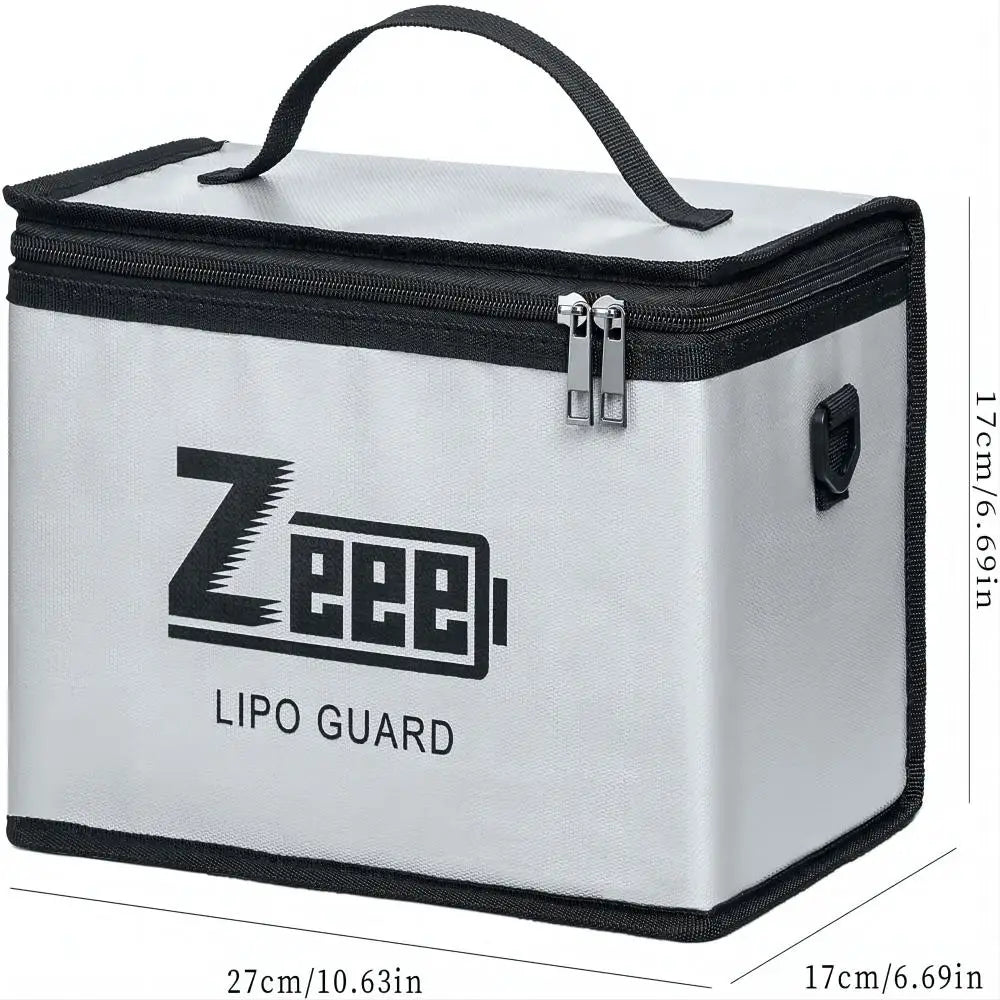 Zeee Lipo Safety Bag 10 Cells Adjustable Battery Fireproof Bag Large Capacity Pouch for Storage Guard Charging Battery Safe Bag