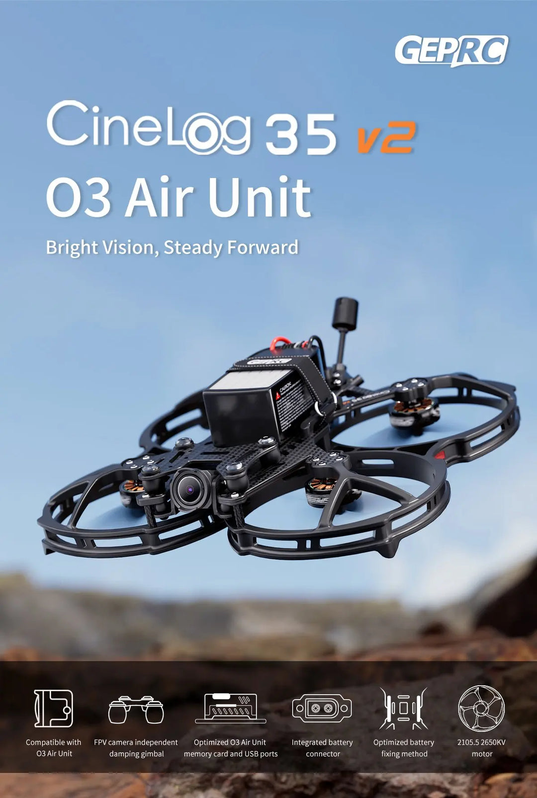 New GEPRC CineLog35 V2 HD Wasp F722-45A AIO Runcam Wasp FPV Drone