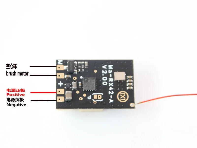 FlySky MA-RX42-A2 Micro Receiver - 2.4G AFHDS 2A 8CH PPM/PWM Built-in 5A Brushed ESC RC Airplane