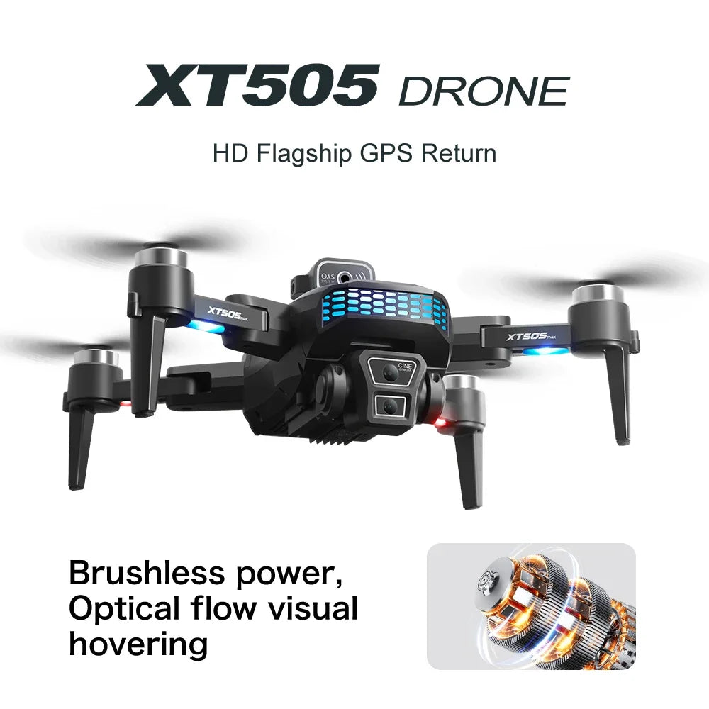 Drone GPS Return 4K 8K HD Three Camera 5G WiFi FPV 360° Laser Obstacle Avoidance Brushless Motor RC Quadcopter Dron RC Toys