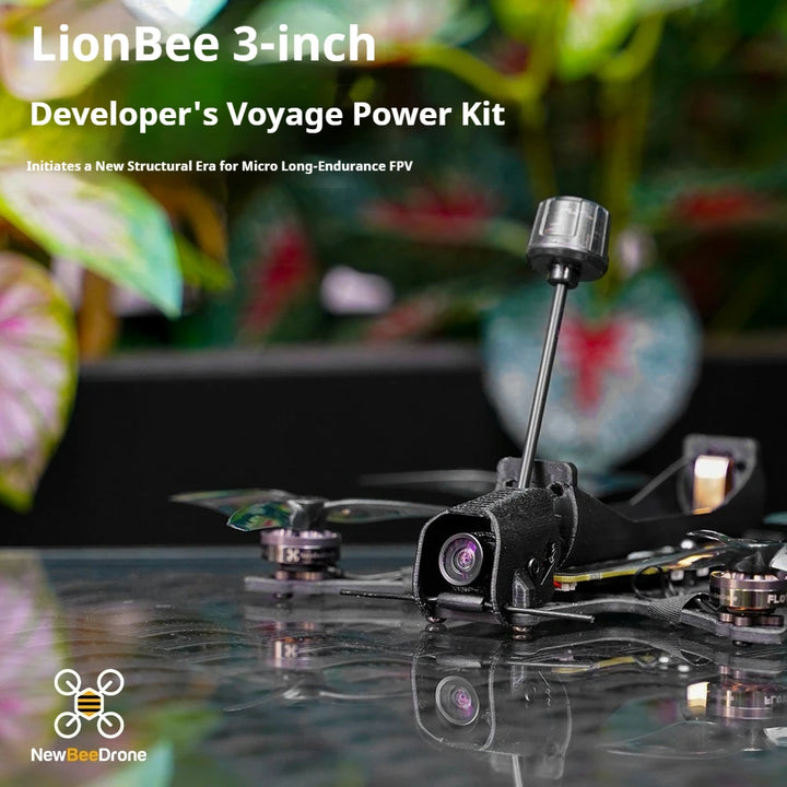 NewBeeDrone LionBee 3" Long-Range FPV Developer Kit — 1S 18650, AT32F435, ELRS 2.4G, 800mW VTX, M10Q GPS, 800TVL