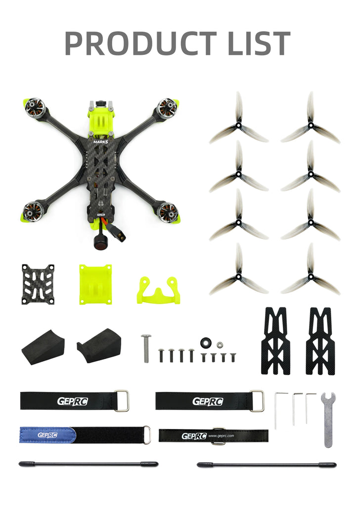 GEPRC MARK5 Analog Freestyle FPV Drone 4S/6S 5Inch SPEEDX2 2107.5 GEP-F722-BT-HD V3 RC FPV Quadcopter LongRange Freestyle Drone