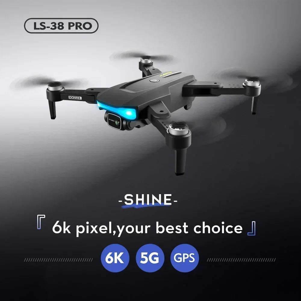 LS38 GPS 5G Drone with 8K HD Dual Camera Professional HD Dual Camera Brushless Motor FPVWIFI Remote Control Foldable Quadcopter