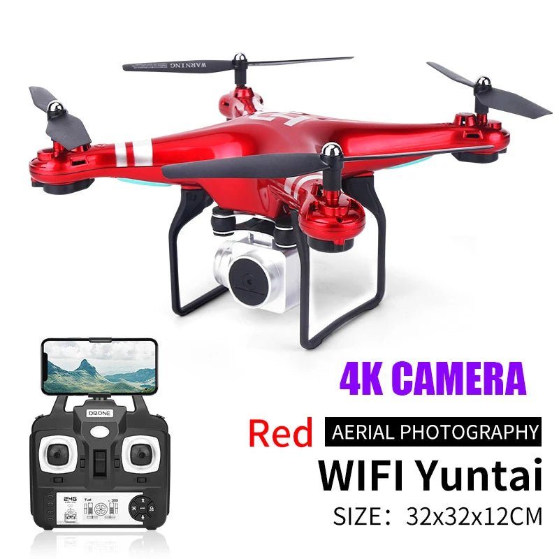 Camera Drone FPV 4K WIFI Real Time Video Helicopter Altitude Hold Headless One Key Return RC Quadcopter Toys For Children